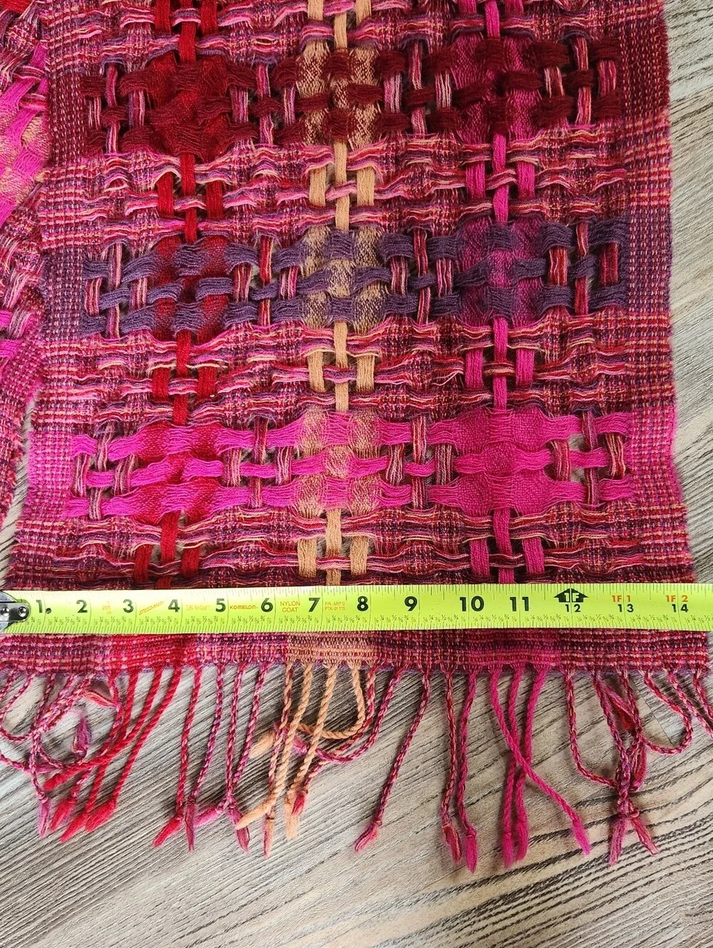 Suantrai Of Ireland Wool Vibrant Loose Weave Scarf Magenta Fuscia 78x14 Inch